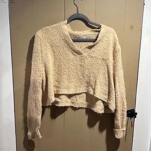 Urban outfitters, small cropped taupe sweater